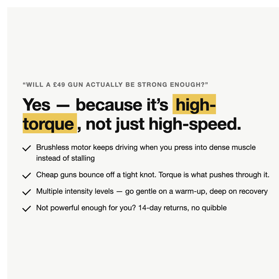 High-torque brushless motor explained - why it drives into dense muscle